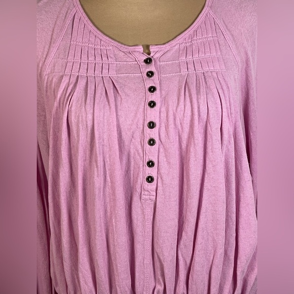 Free People Prairie Henley Top in Pink. Size Large - Picture 6 of 10